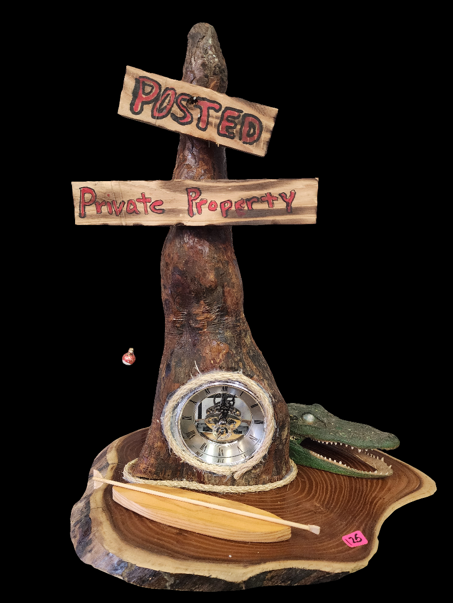 Clock "Private Property" (shelf)