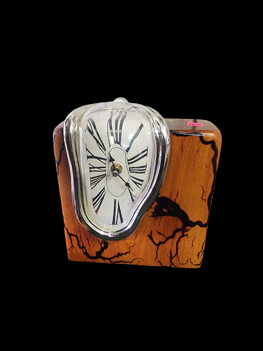 Clock Melted on Wood (shelf)