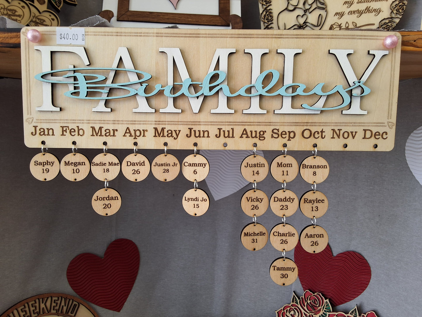 Birthday Calendar w/ 20 Charms