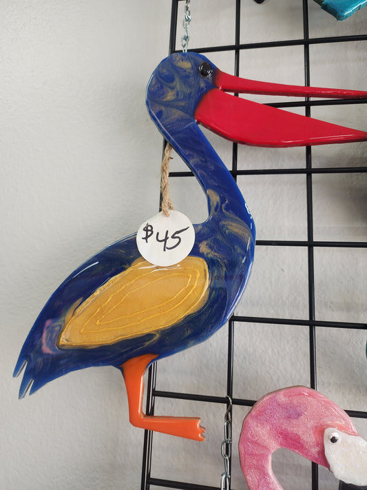 Blue and Red Pelican