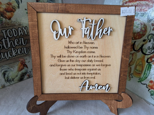 Our Father Frame w/ stand