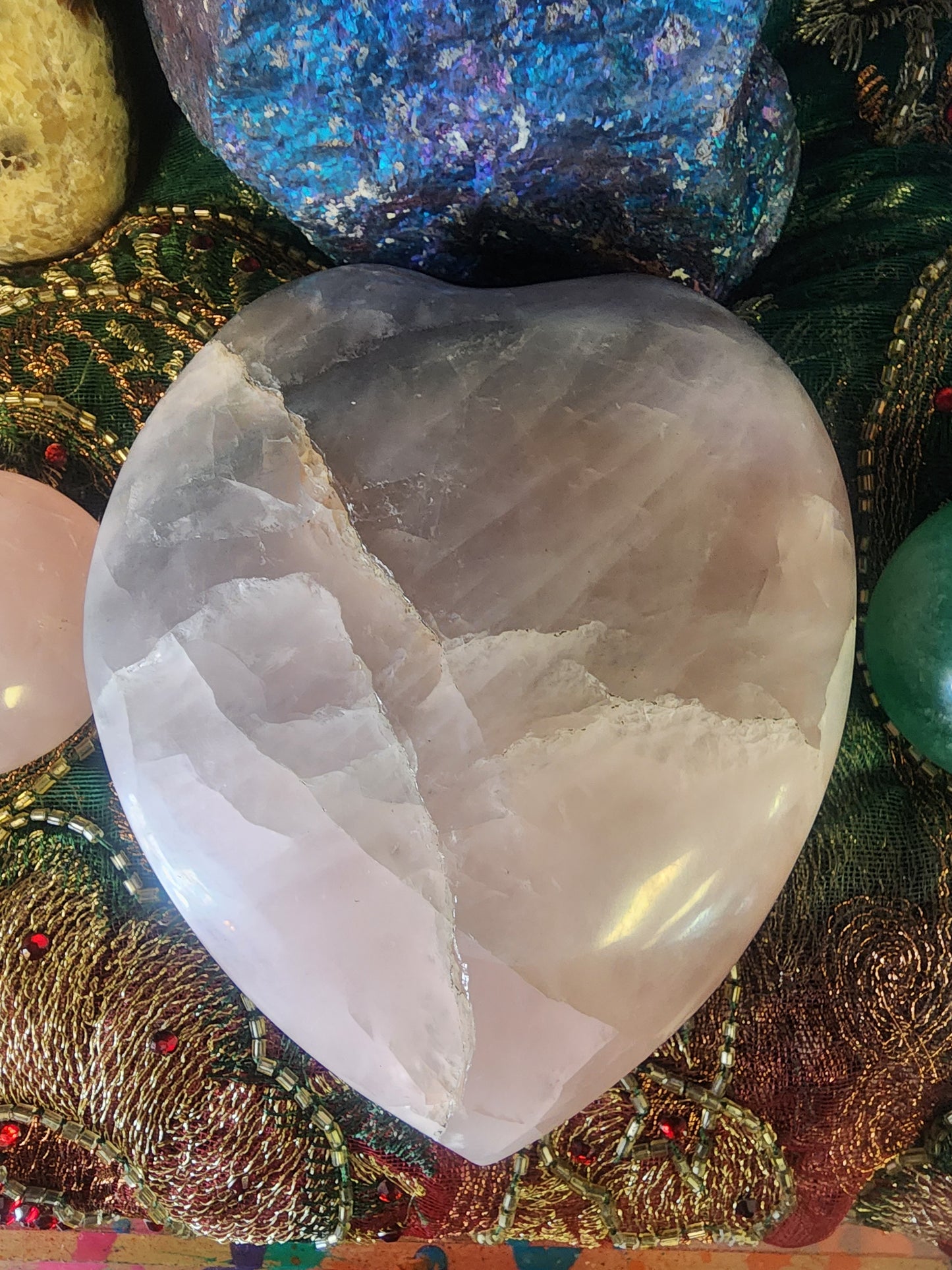 Pink and Blue Quartz Heart