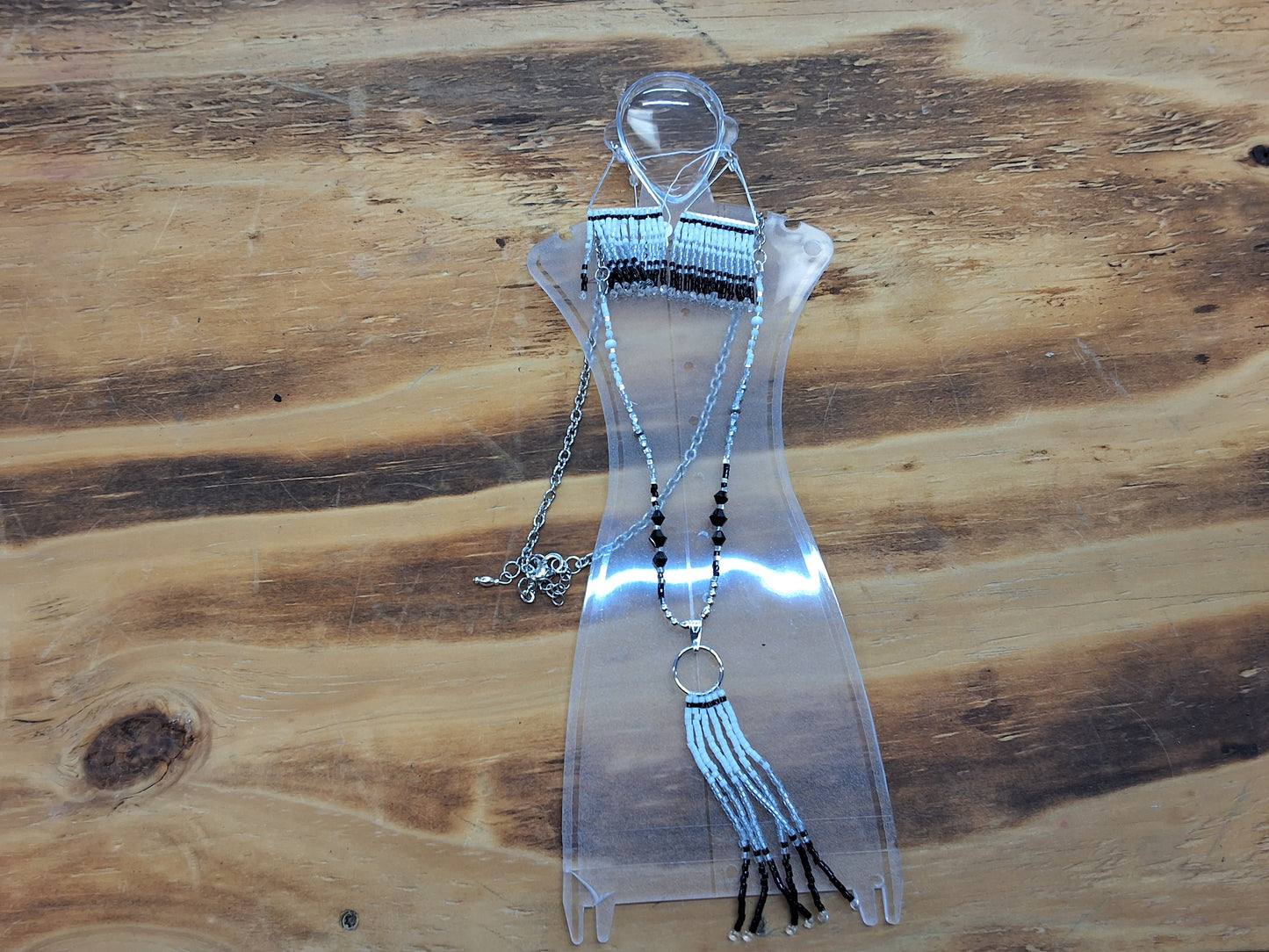 Black,White,Silver Jewelry Set