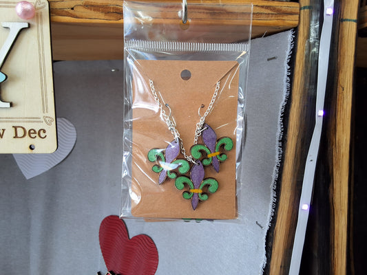 Mardi Gras Necklace/Earring Set
