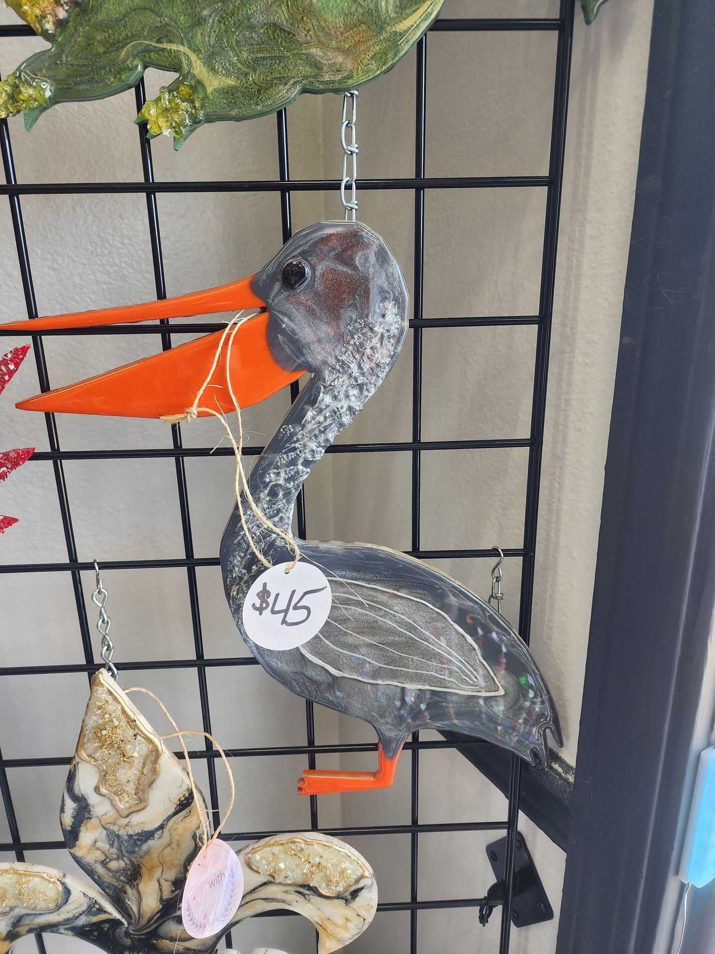 Gray and Orange Pelican